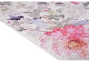 Rózsaszín-elefántcsont színű mosható szőnyeg 80x150 cm Pink Garden – Vitaus