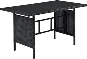 Juskys Manacor kerti rattan szett - fekete/krémszínű párnák