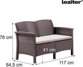 Venus 2 üléses kerti kanapé cappuccino