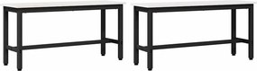 vidaXL Étkező pad 2 pcs Fehér 100 x 32,5 x 49 cm Tömör fenyőfa