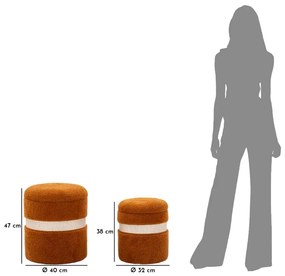 Teddy puff készlet – 2 db, barna – Retro