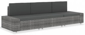 3 személyes szürke elemes polyrattan kanapé