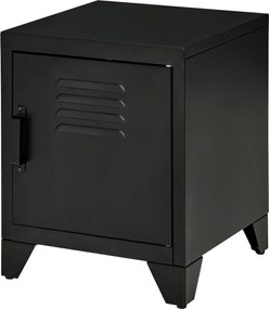 HOMCOM Éjjeliszekrény, Állítható Polccal, Ajtóval, Hálószobai Asztal, Nappaliba, Fém, Fekete, 50 x 40 x 47,5 cm | Aosom