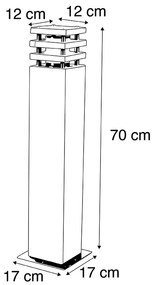 Modern álló kültéri lámpa homokkő 70 cm - morcos