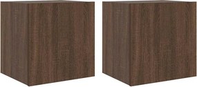 vidaXL 2 db barna tölgyszínű fali TV-szekrény LED-del 40,5x35x40 cm