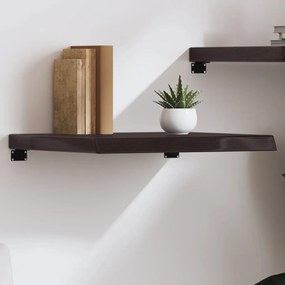 sötétbarna kezelt tömör tölgyfa fali polc 60x50x(2-6) cm