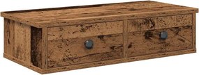 vidaXL Falipolc fiókokkal régi fa 60x28x15 cm műszaki fa