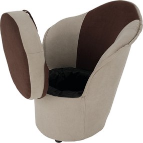 Fotel tárhellyel, bézs/barna, PERSI