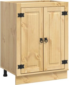 vidaXL Cabinet ajtóval SKI Mézes Barna 60 x 46 x 81,5 cm Tömör fenyőfa