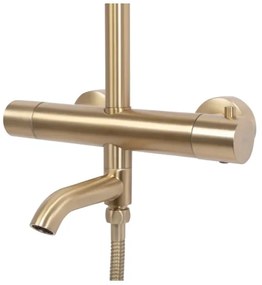 REA-P6604 - LUNGO zuhanyszett termosztátos csapteleppel, szálcsiszolt arany