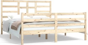 vidaXL tömör fa ágykeret matrac nélkül 160 x 200 cm