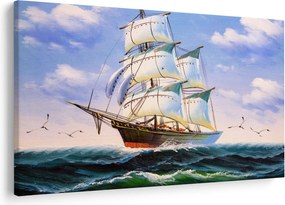 Kép egy hajóról a hullámokon (90x60 cm)