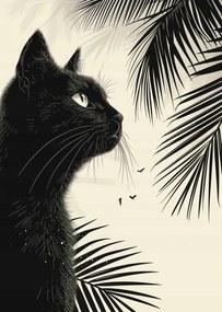 Poszter 64x90cm Elmélkedés a pálmafák árnyékában