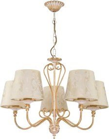 Brilagi - Láncos csillár SONIA 5xE27/15W/230V átm. 64 cm krémszínű/patina