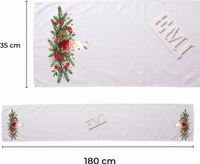 EMI Winter Cranberry damaszt terítő 35x180 cm