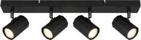 Globo 57918-4B Mennyezeti spotlámpa, fém fekete matt, alumínium fekete matt, HxSzxM: 530x60x145mm, 4x GU10 25W 230V izzók nélkül