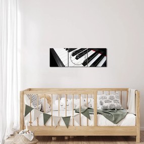 Zongora billentyű képe (órával) (90x30 cm)