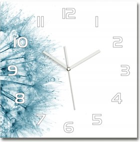 Nagy négyzet alakú üveg pitypang falióra 60x60 cm