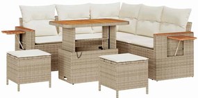 vidaXL Kerti Kanapé Szett párnával 8 pcs Beige és krém