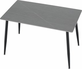 Étkezőasztal, szürke/fekete, 121x71 cm, FLORENC TYP 1