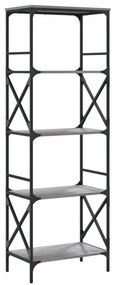 5 szintes szürke sonoma szerelt fa könyvespolc 59 x 35 x 171 cm
