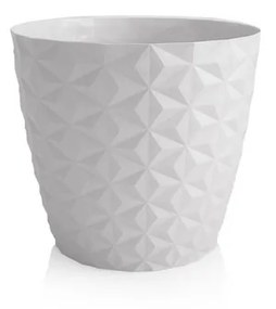 Crystal matt újrahasznosított virágtartójégfehér,  16 cm, 16 cm