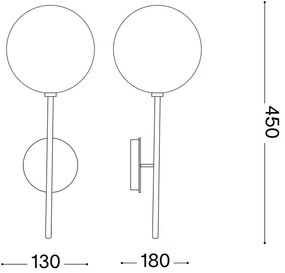 Ideal Lux - LED Fali lámpa EQUINOXE 1xG4/2W/230V réz/füstös