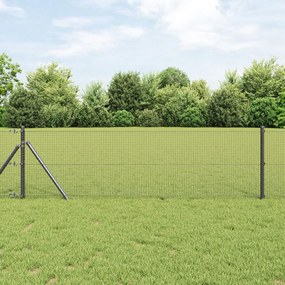Hegesztett Drótháló Kerítés 13 Oszloppal Szürke 0.4x50 m Acél