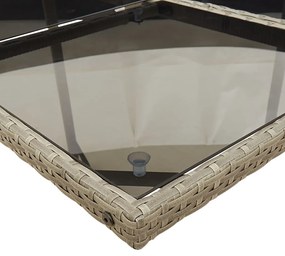 15 részes szürke polyrattan kerti ülőgarnitúra párnákkal