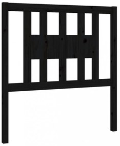fekete tömör fenyőfa fejtámla 106 x 4 x 100 cm