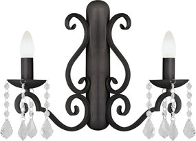 ARGON 7184 DIADEMA Kristály Fali Lámpa Fekete E14 IP20