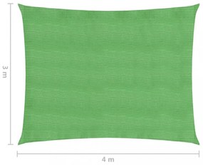 világoszöld HDPE napvitorla 160 g/m² 3 x 4 m