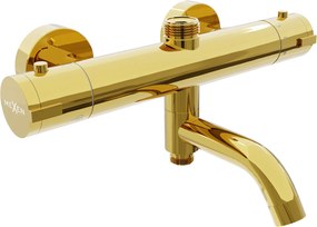 Mexen Kai termosztátos kád és zuhany csap, arany - 77900-50 Kádtöltö csap