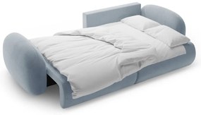 Szürkéskék bársony kinyitható-tárolóhelyes sarokkanapé Tonale – Cosmopolitan Design