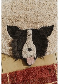 Krémszínű mosható-kézi szövésű pamut gyerek játszószőnyeg ø140 cm Dogs – Lorena Canals