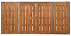 szürke polyrattan falapos kerti asztal 190 x 90 x 75 cm