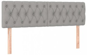 világosszürke szövet LED-es fejtámla 144 x 7 x 78/88 cm