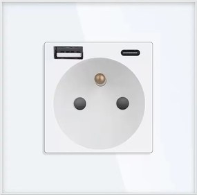 Kontakt Aljzat TƱvel Fali Ăveg FI60 Szimpla Usb A+c FehĂ©r