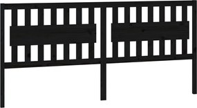 vidaXL fekete tömör fenyőfa ágyfejtámla 205,5 x 4 x 100 cm