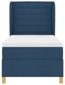 Boxspring Ágy Matrac Szettel Kék 100x200 cm Szövet