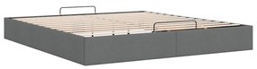 Ottomán sötétszürke szövet ágykeret matrac nélkül 200 x 200 cm