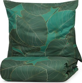 Gallo mikroszálas ágyneműhuzat zöld levélmintás 160x200 2*70x80 cm Homla