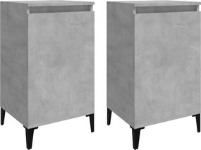vidaXL 2 db betonszürke szerelt fa éjjeliszekrény 40x35x70 cm