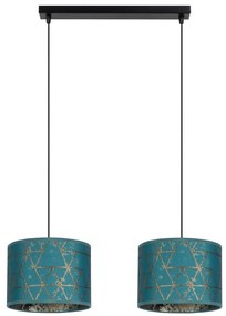 Csillár zsinóron REZO 2xE27/60W/230V türkiz