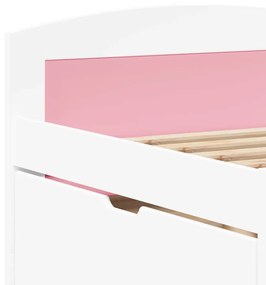 Napozóágy 5 fiókkal matrac nélkül IRUN Fehér&amp;Rózsaszín 90x200cm