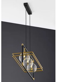 Jupiter 2030 - Csillár zsinóron FIORI 3xG9/10W/230V fekete/arany/átlátszó