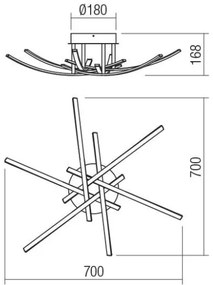 Redo 01-2187 - LED Mennyezeti lámpa SPATHA 6xLED/6W/230V 3000K arany