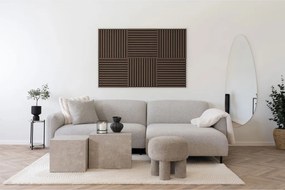 Akusztikus panel, fa furnér, dió, dió hatású 52x52x2,2 cm