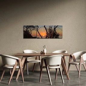 Napnyugta képe (órával) (90x30 cm)