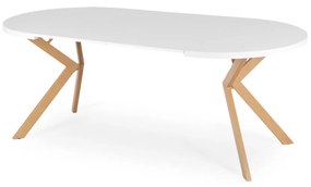 Bővíthető Étkezőasztal Fehér/Tölgy Színben. LUKAS 100-250 cm